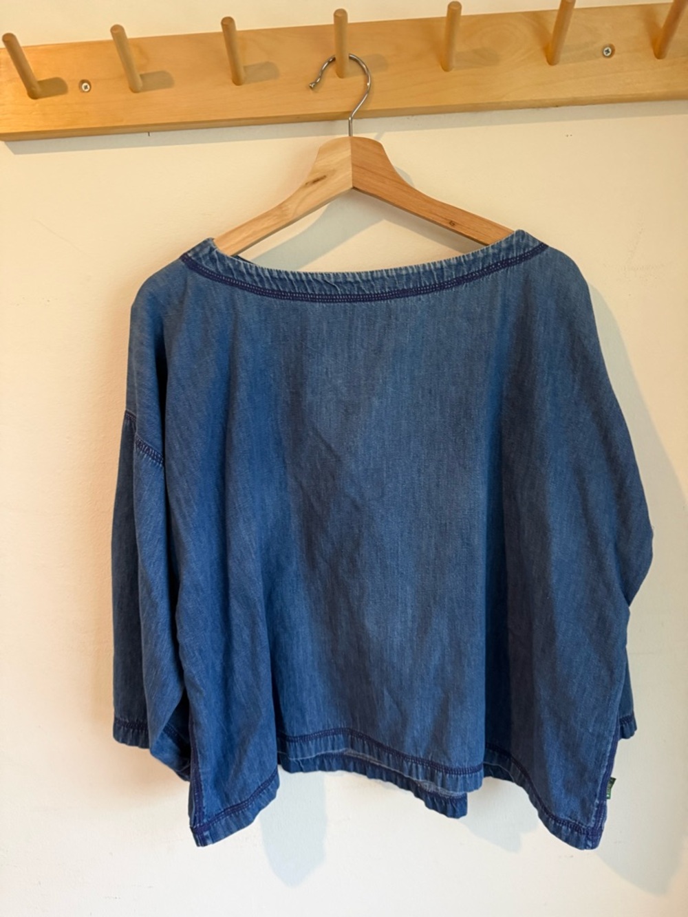 Vintage Blue Denim Boatneck Tunic